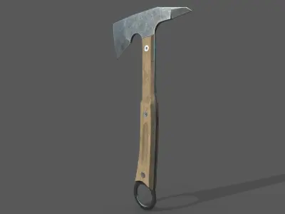 Unique industrial axe Low-poly 3D model