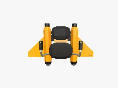Jetpack Low Poly C01 - SciFi Character Design Low-poly 3D model