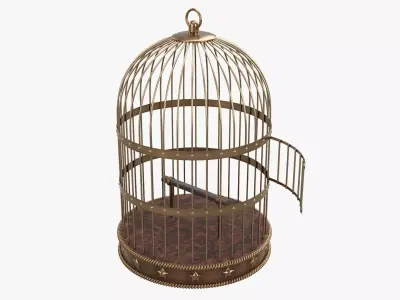 Metal vintage bird cage 3D model