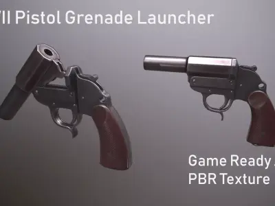 WWII Grenade Launcher Low-poly 3D model