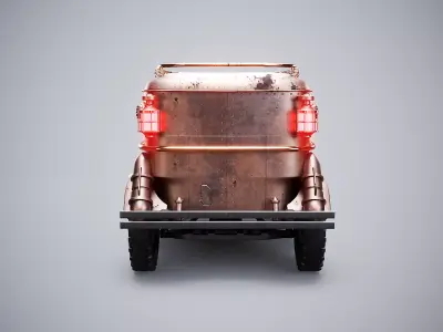 Steampunk Armored Van PBR Textured Vehicle Low-poly 3D model
