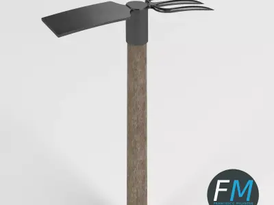 Fork and mattock axe 3D model