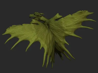 Native Abstract Antler Dragon Low-poly 3D model