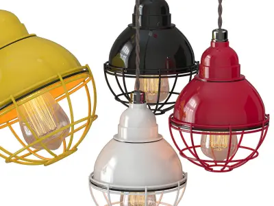 Chandelier Garage Retro Color Light 3D model