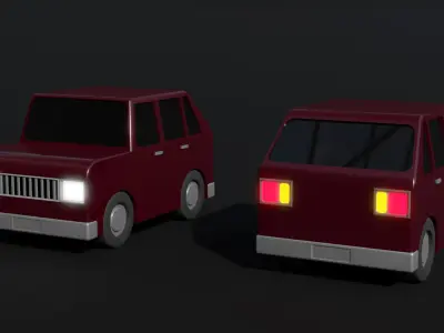 Low-poly car pack Free 3D model