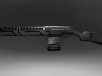 Modular shotgun Blender file Low-poly 3D model