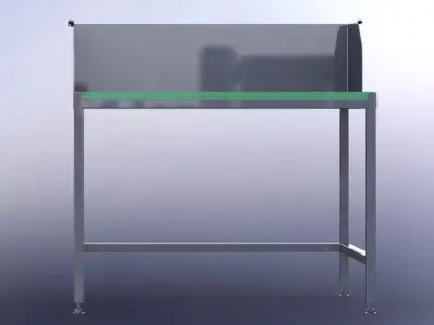 Stainless Steel Industrial Table for Gastronomy Production 3D model