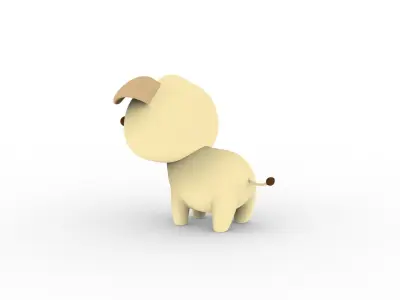 Cartoon Dog v001 character 3D model