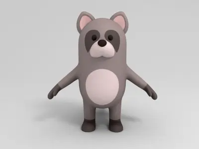 Cartoon Raccoon 3D model