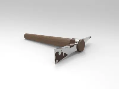 Pickaxe wooden pencil Low-poly 3D model