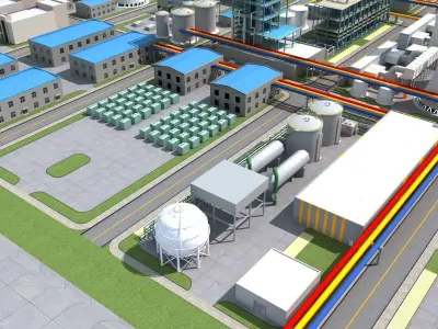 Chemical Plant 1 3D model purchase