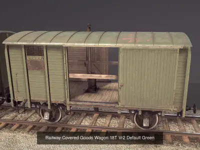 Railway Covered Goods Wagon 18T with six liveries 3D Model Pack