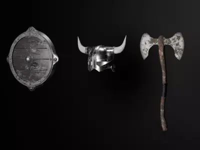 Viking war set 3D model