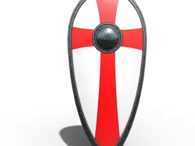 Kite Shield Low-poly 3D model