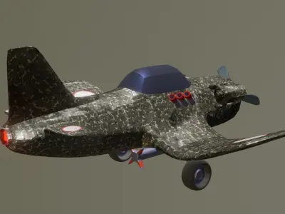 Low Poly War Plane Free low-poly 3D model