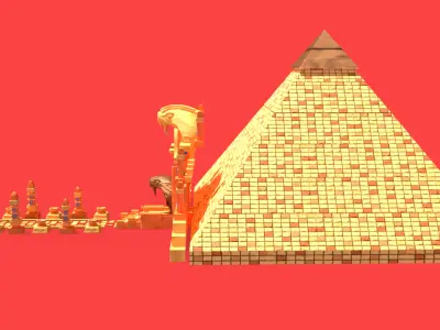 Stylized Serpent Temple Low-poly 3D model