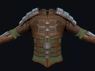Light leather armor Low-poly 3D model