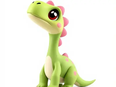 Cute Dinosaur Character Model Pack for Animation and Games Low-poly 3D model