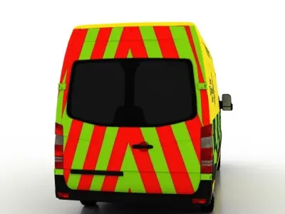 Mercedes Benz Sprinter L2H2 2009 England Ambulance UK 3D model