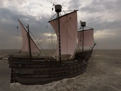 Galeon Ship-Galeon pirate ship-battle ship 3D model by azhaco2022