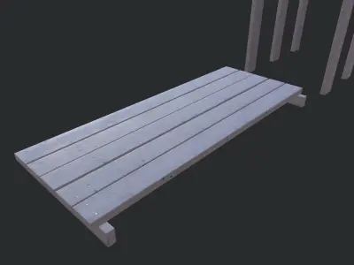 Wood Rack Low-poly 3D model