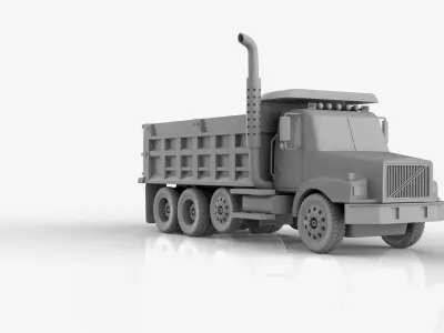 Volvo WG Dump Truck 4 axle 2007 3D print model