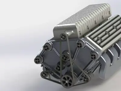 V8 Engine  Detailed 3D CAD Model 3D model