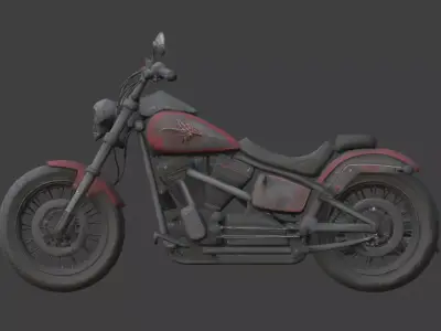 Demon-Possessed Gothic Chopper 3D Model Low-poly 3D model