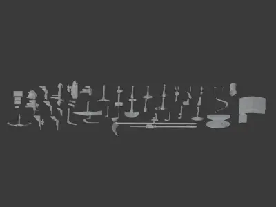 low poly gun - survival pack Low-poly 3D model