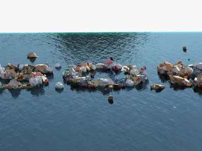 Floating Trash SOS Installation 3D model