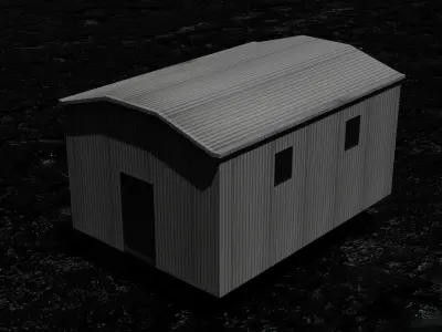 High Quality Industrial Warehouse Low-poly 3D model