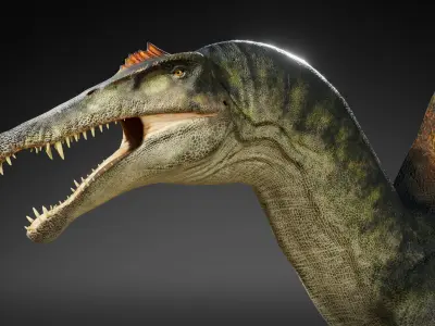 Spinosaurus Rig Low-poly 3D model