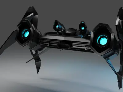Sci-Fi SpaceShip 3D model get