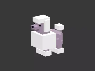 Voxel Characters - Dog Low-poly 3D model