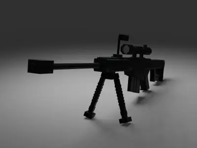 Barrett M82A1 Low-poly 3D model