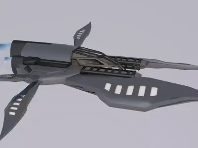 Space Ship Low-poly 3D model 5