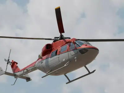 helicopter Low-poly 3D model by 2dollars