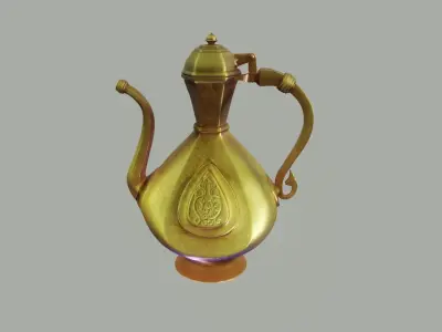 Jar PBR arabic coffee pot Low-poly 3D model