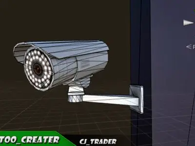 CCTV Camera low poly 3d model Low-poly 3D model