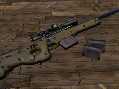 Vintage Sniper  PS2 Style 3D Model  A Blast from the Past Low-poly 3D model