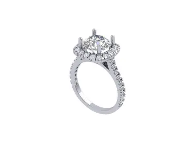 Solitaire Engagement Art Deco Ring 3D print model 45
