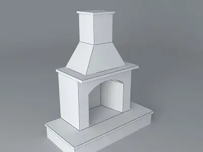 Compact Size Fireplace Free 3D model