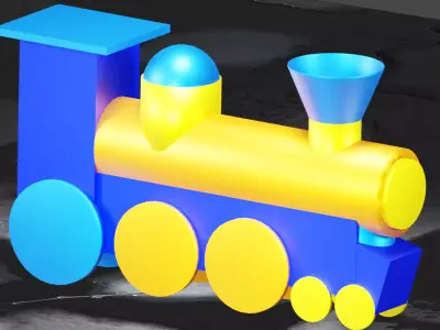 train cartoone 3D model