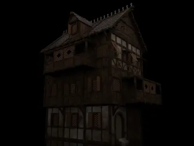 GameReady Medieval House Low-poly 3D model