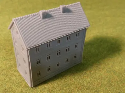 Tenement house 1-87 resin 3D print model