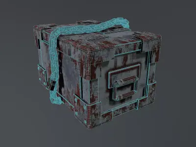 Scrap Metal Ammo Box - Post-Apocalyptic Low-poly 3D model