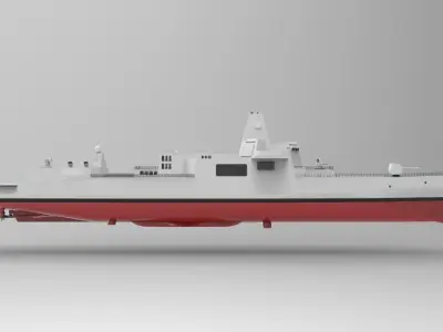 Type 055 destroyers ship 3D model Polygon mesh