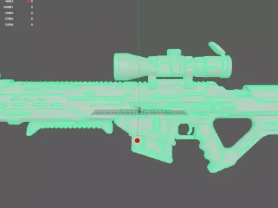 Futuristic Red and Yellow Rifle 3D model