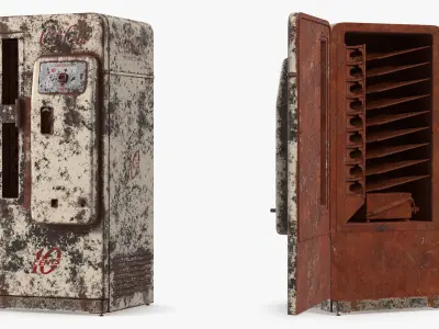 Rusty Coca-Cola Vending Machine Cavalier 72 Distressed 3D model