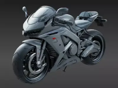 Futuristic 3D-Printable Motorcycle Custom Bike Model Low-poly 3D model